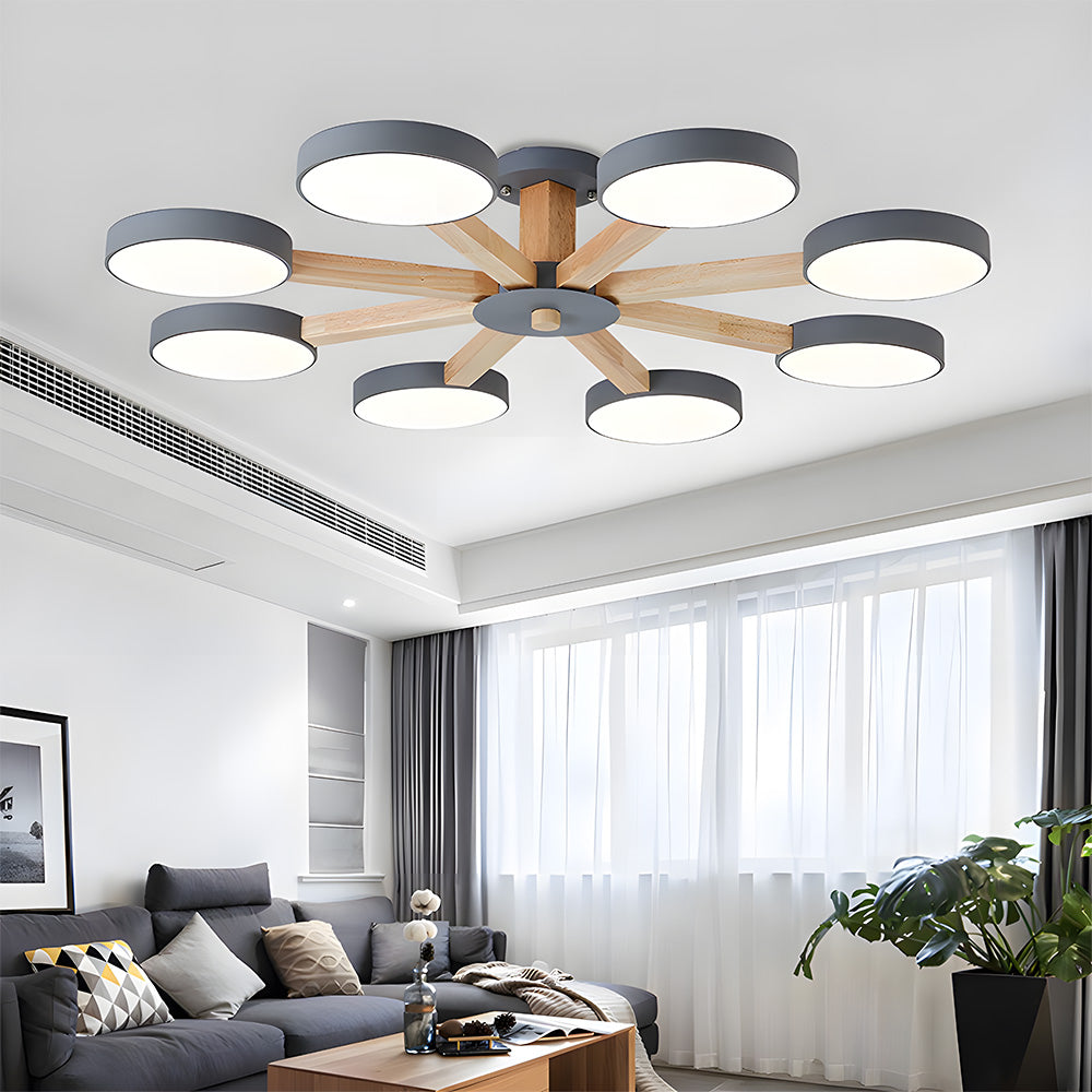 Branch Round Ceiling Lamp - Nordic Multi Fixture for Living Room