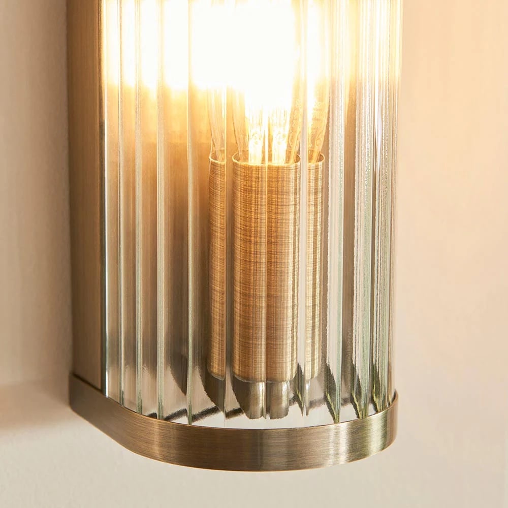 RibGlow Art-Deco-Wandleuchte aus geripptem Glas – Wandleuchte im Vintage-Stil für das Wohnzimmer
