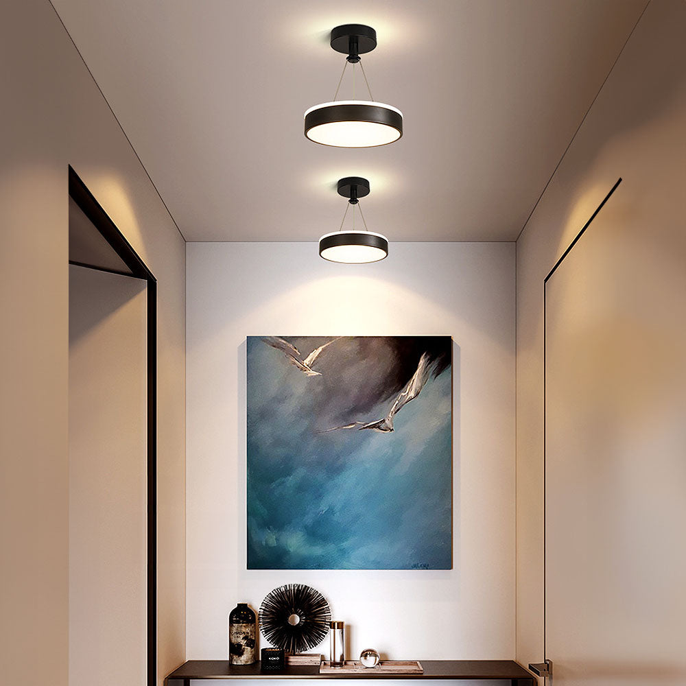 Metal LED Round Pendant Light - Modern LED Ceiling Fixture for Hallway