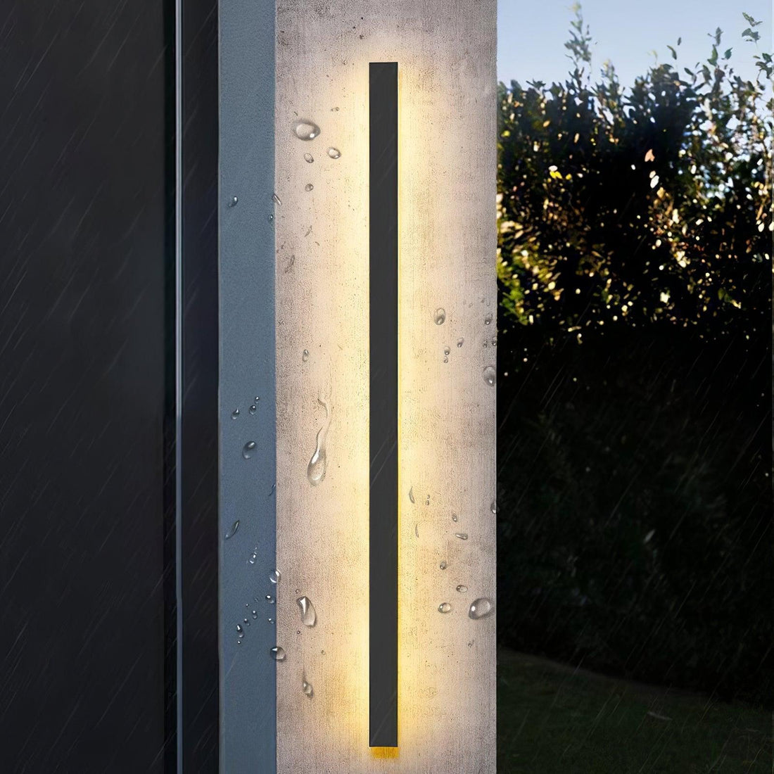 Long Strip Solar Outdoor Wall Sconce - LED Light for Front Porch