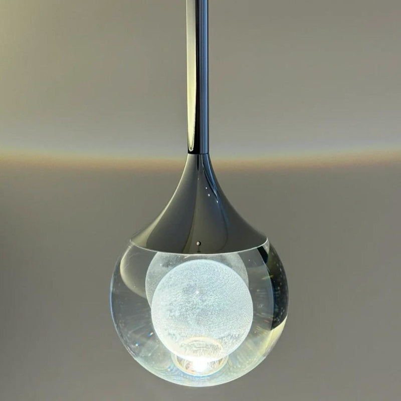 Moon Art Design Water Drop Clear Pendant Light