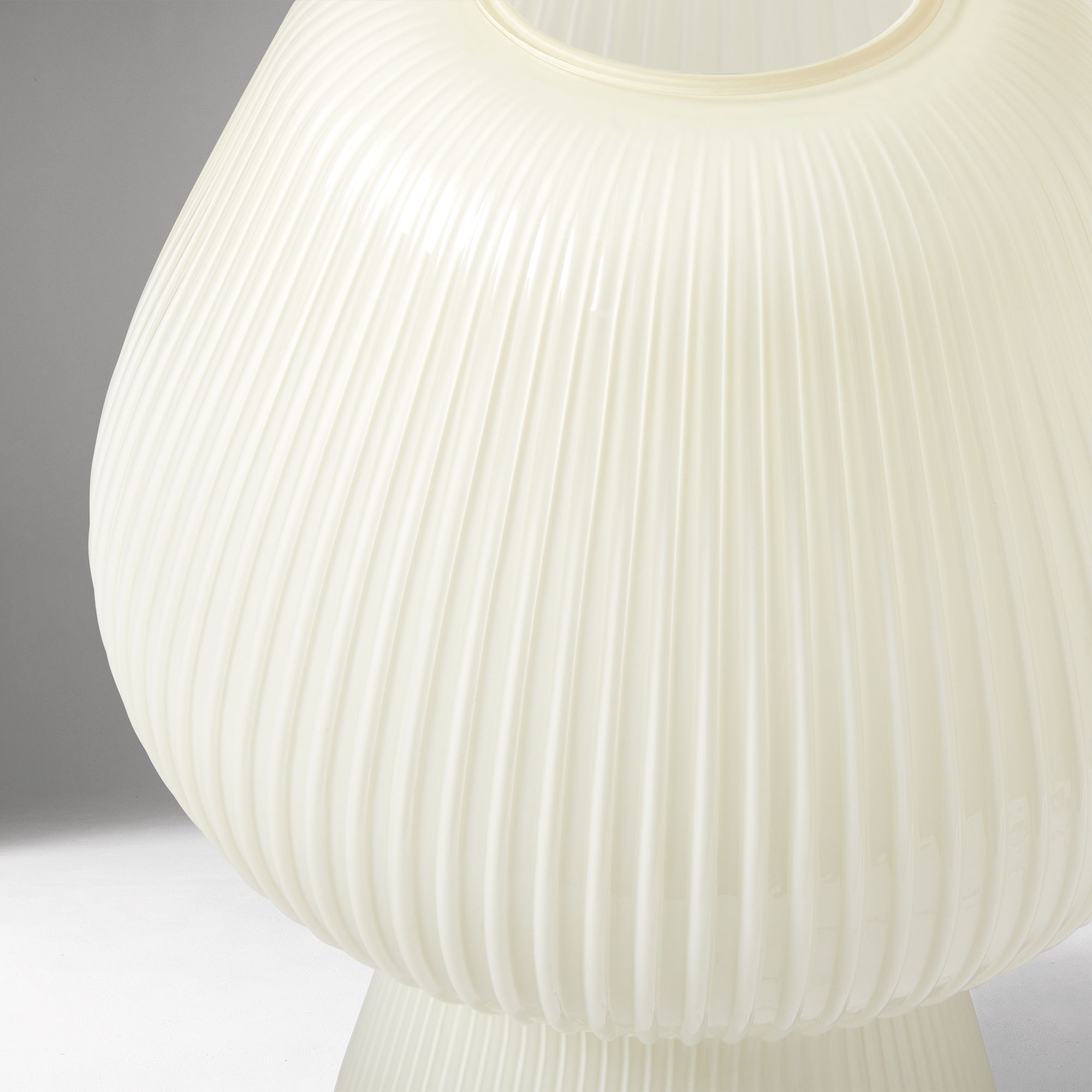 Nera Ribbed Glass Table Lamp Retro – Modern Design Glow Nightstand Accent