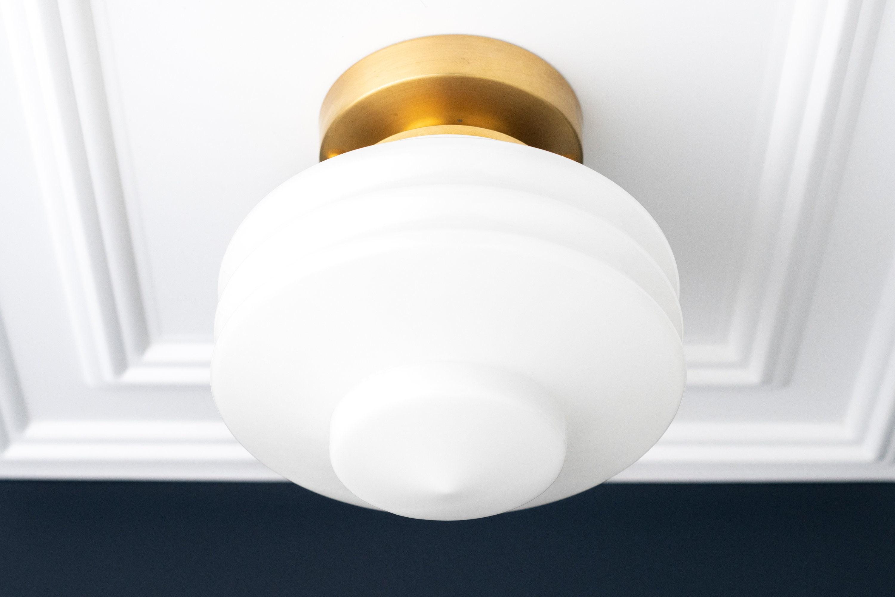 Geotower Glass Art Deco Ceiling Light - Glass Globe - Elegant Home Fixture