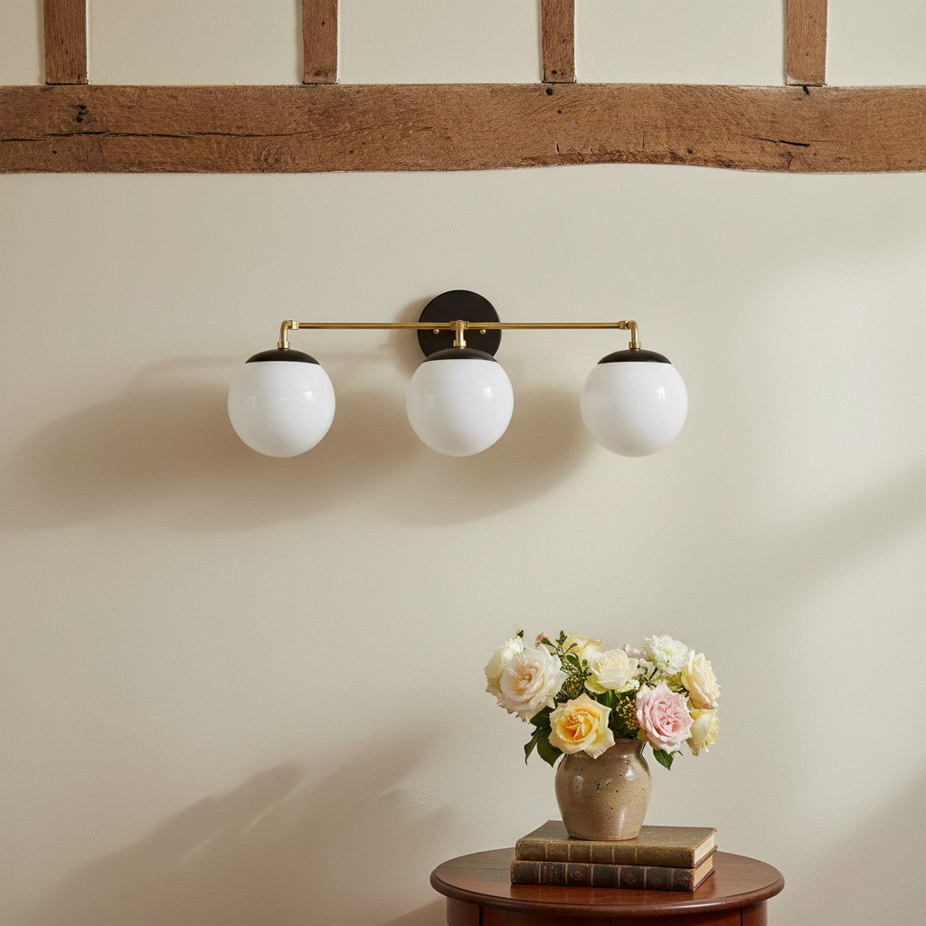 Glorica Glass Wall Sconce - Modern Vintage Vanity Light Fixture