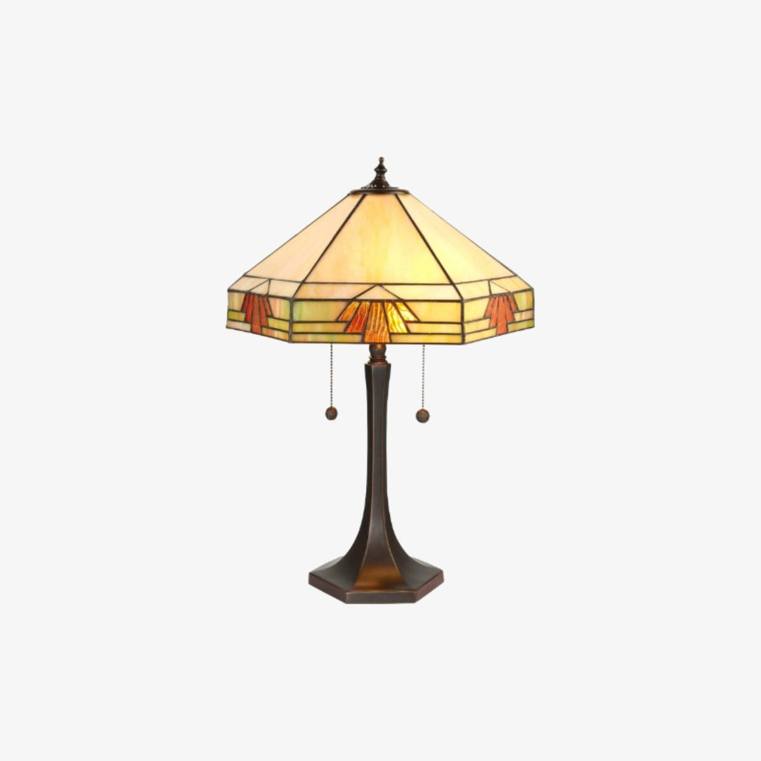 TF Nevada Geometric Stained Glass Table Light – Table Lamp for Living Rooms and Bedrooms