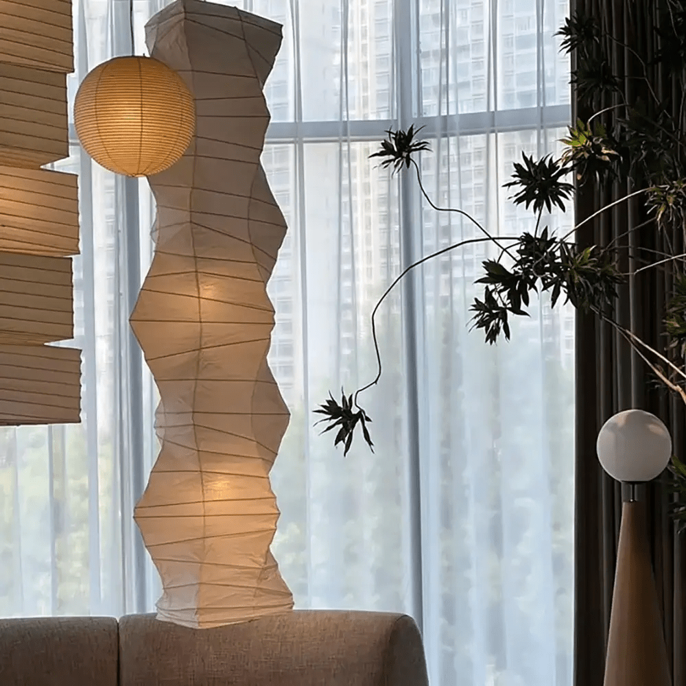 Washi-Papier-Pendelleuchte – runder Schirm für gemütliche, moderne Innenräume