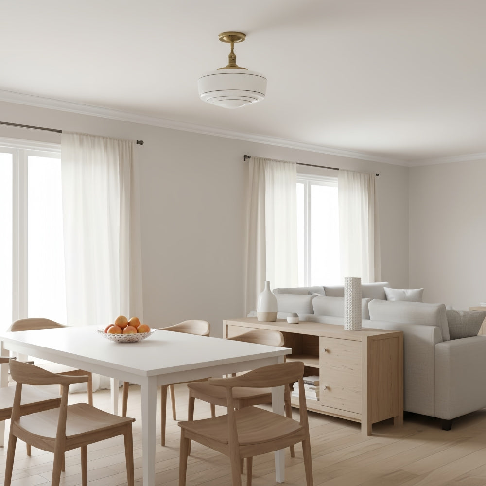 Nalaviro Modern Ceiling Light - Glass Shade for Living Room and Entryway