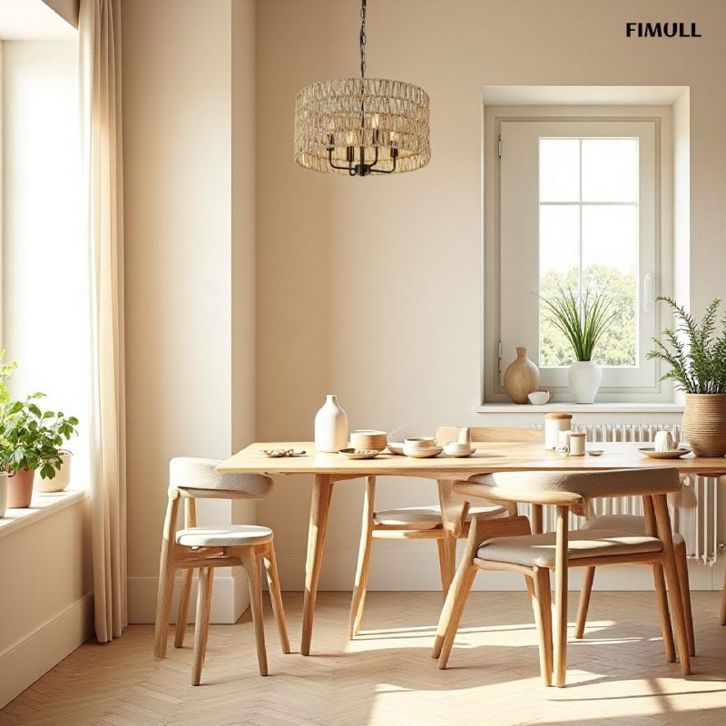 Rattan Handgewebt Rustikale Natürliche Einfache Kronleuchter