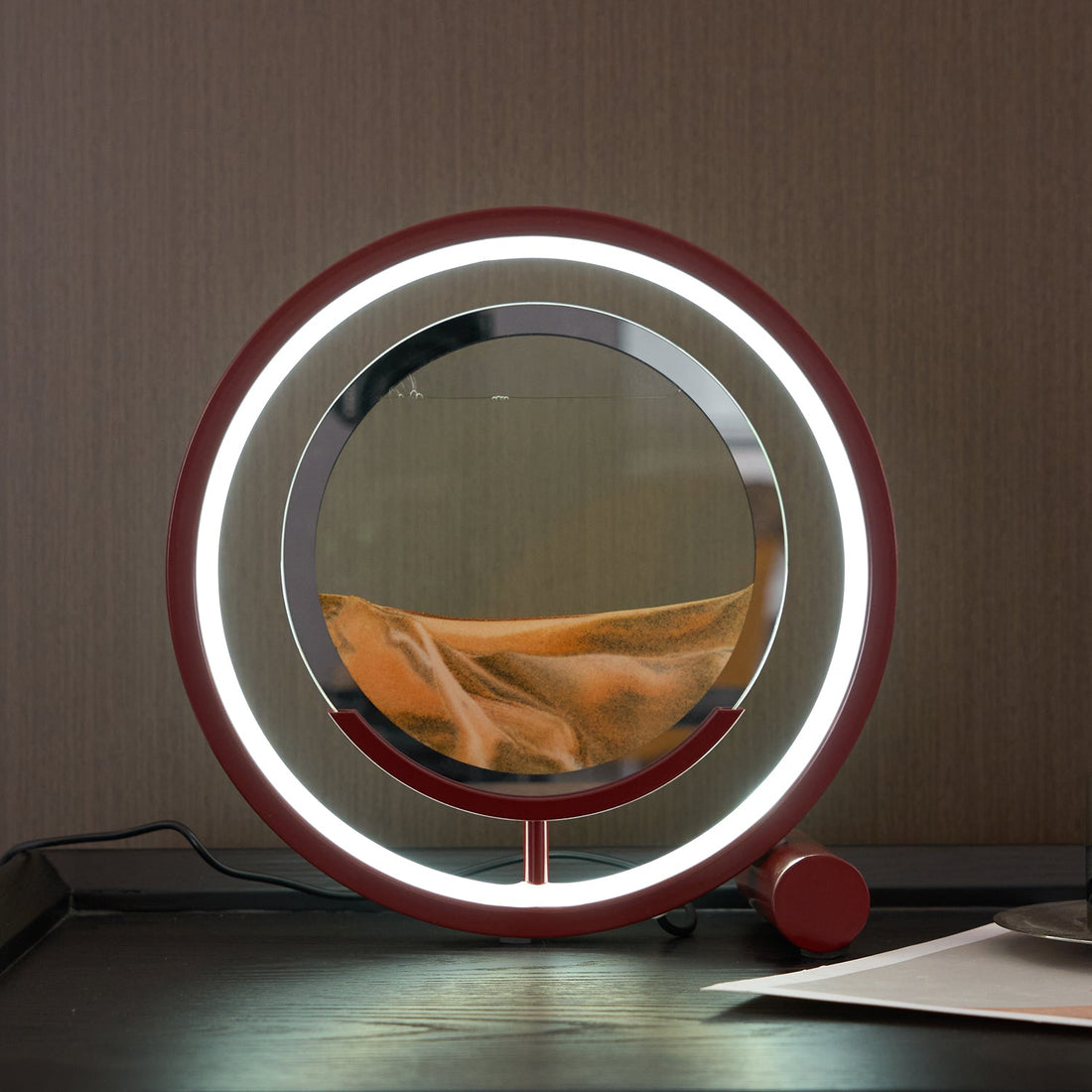 Entspannende Sand-Tischlampe – fließendes Sandlicht für Schlafzimmer und Büro