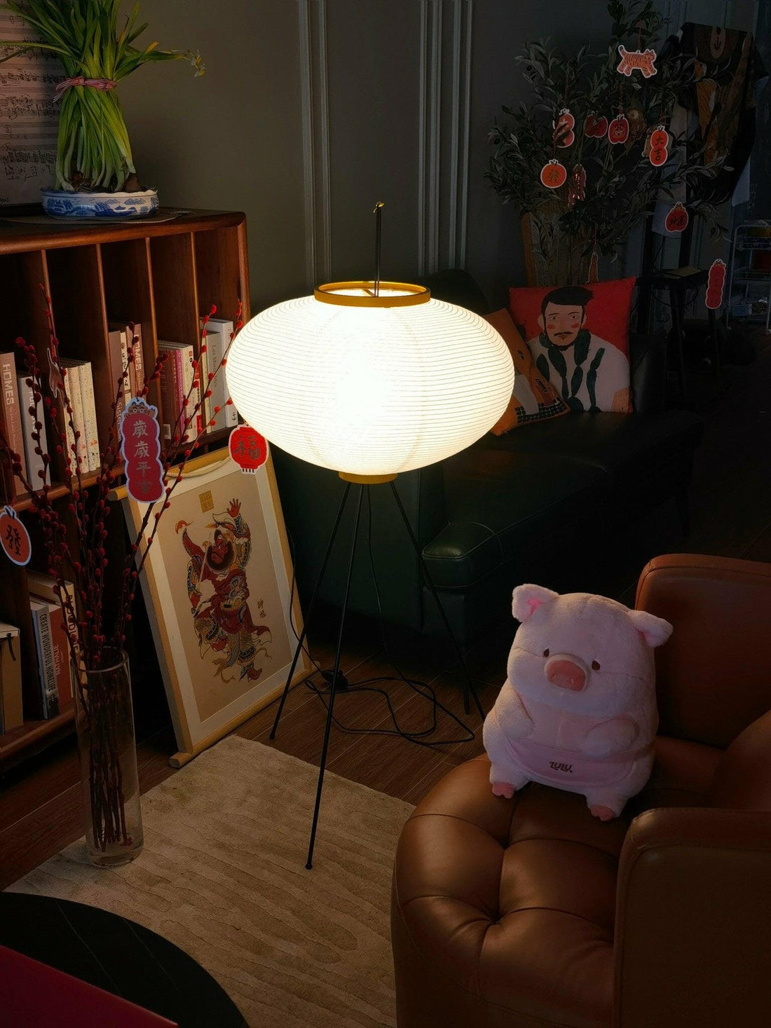 Rice Paper Floor Lamp - Bamboo Frame Soft Light for Living Room