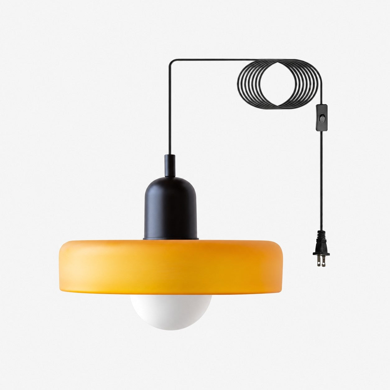 Bunte Bauhaus-Glaspendelleuchte mit Stecker