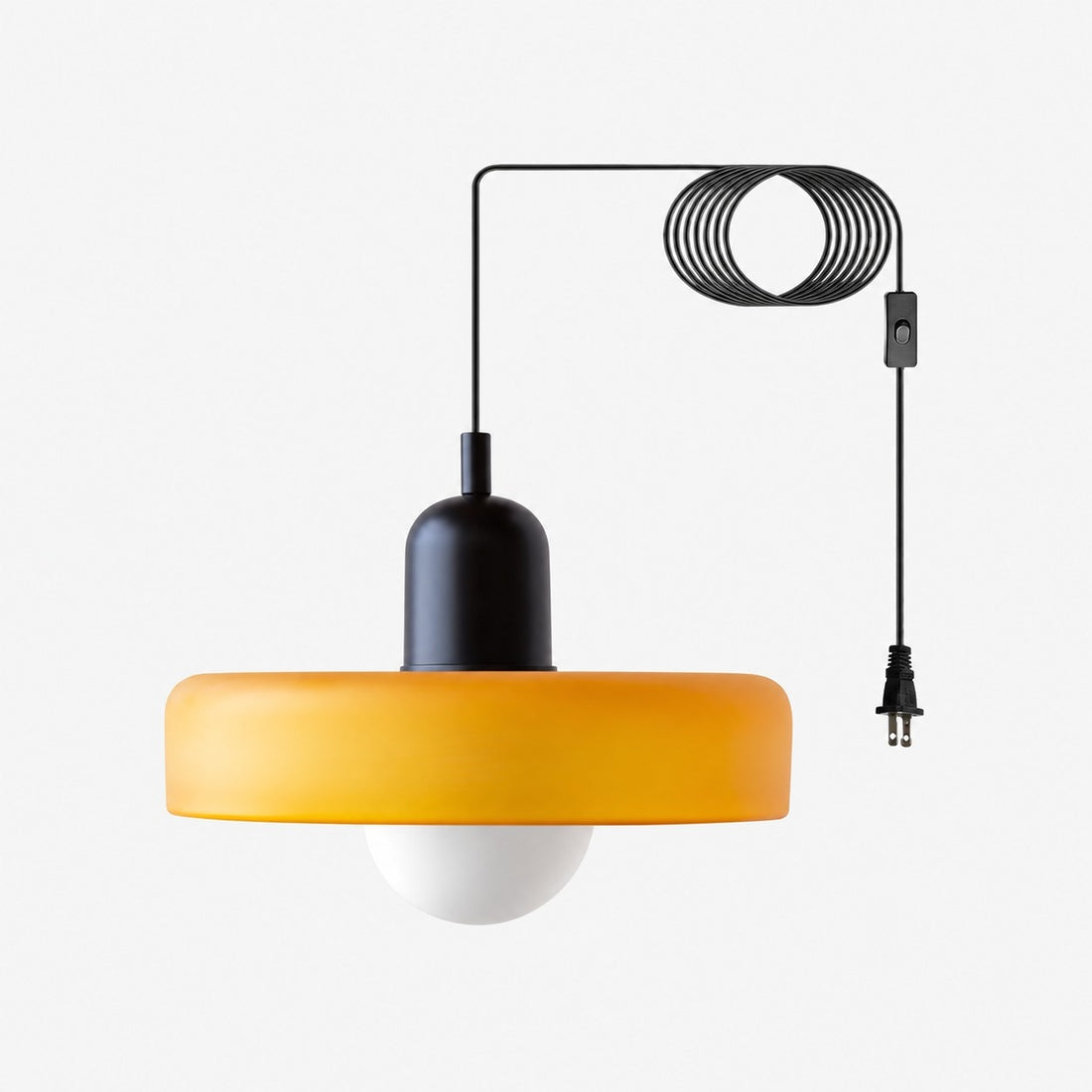 Bunte Bauhaus-Glaspendelleuchte mit Stecker