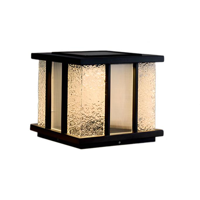 Solar Cube Outdoor Light - Modern Frosted Glass Pathway Lighting