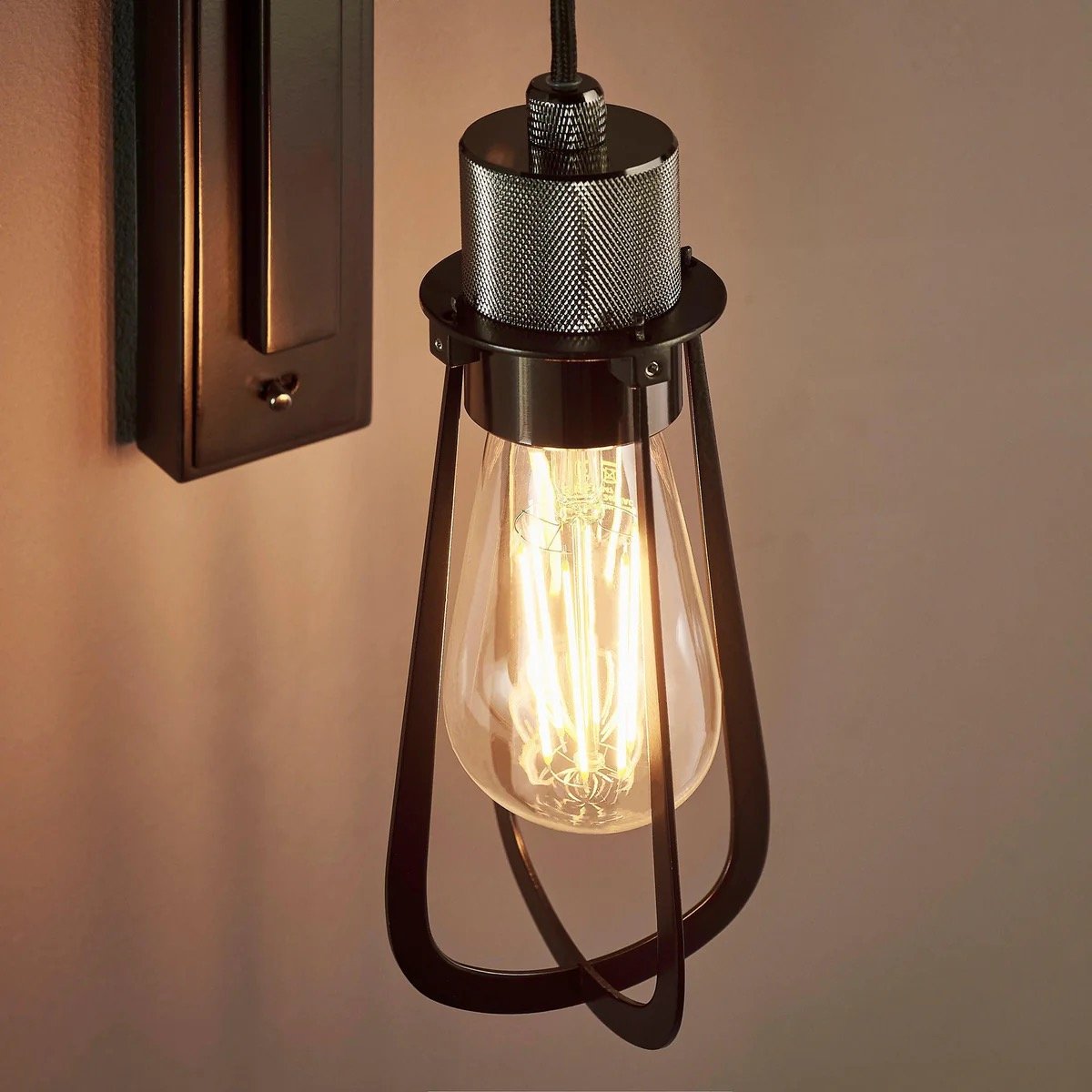 Readium Industrial Metal Wall Sconce - Modern Toggle Switch for Living Room and Study