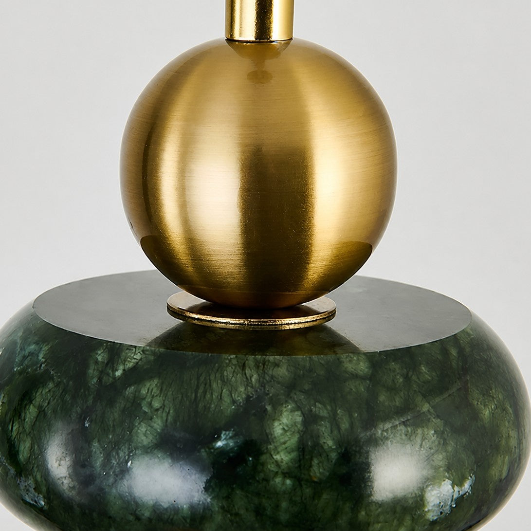 Pendelleuchte mit grüner Jade-Kugel
