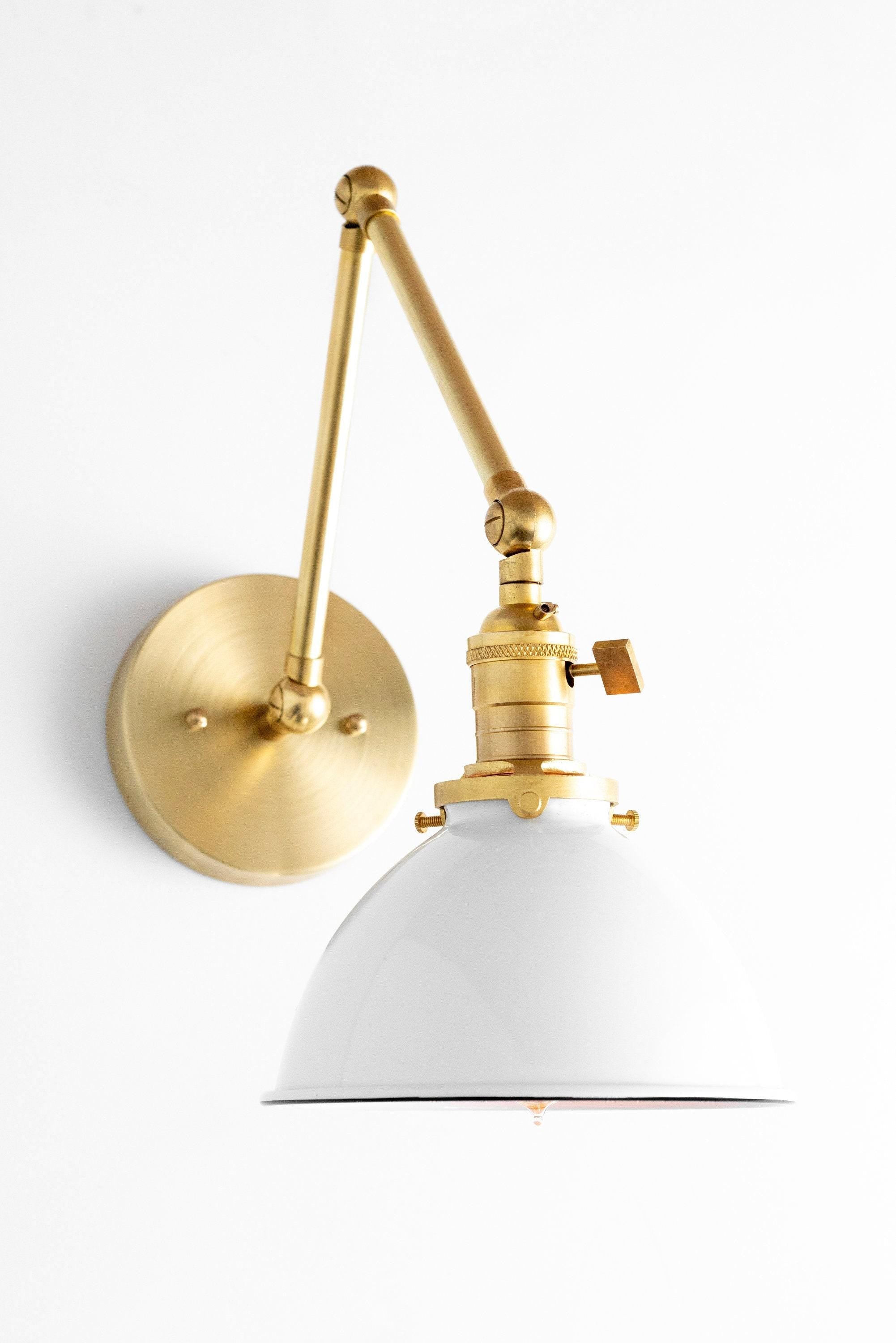 Conique Metal Vintage Industrial Swing Arm Wall Lamp - Adjustable Dome Shade for Study