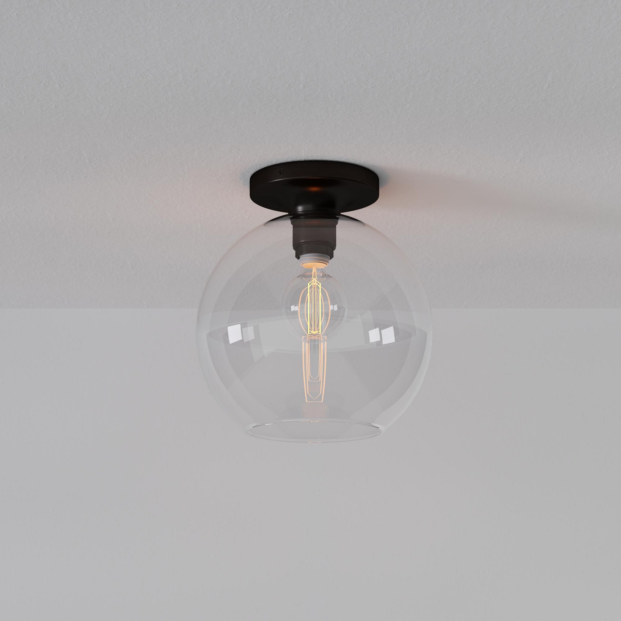 Selvion Modern Globe Ceiling Lamp - Damp-Rated Bathroom Lighting - Luxe Glass Shade
