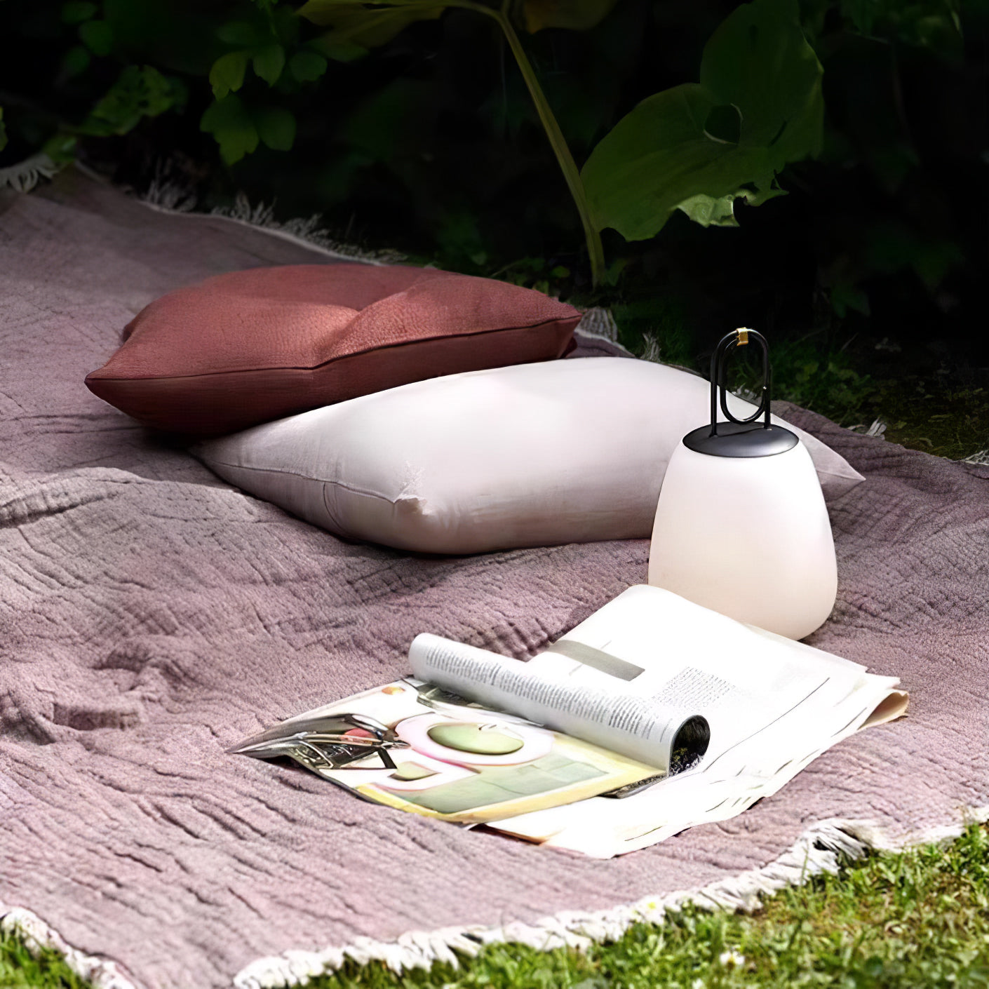 Lantern Table Lamp - USB Rechargeable Nordic Light for Indoor & Patio