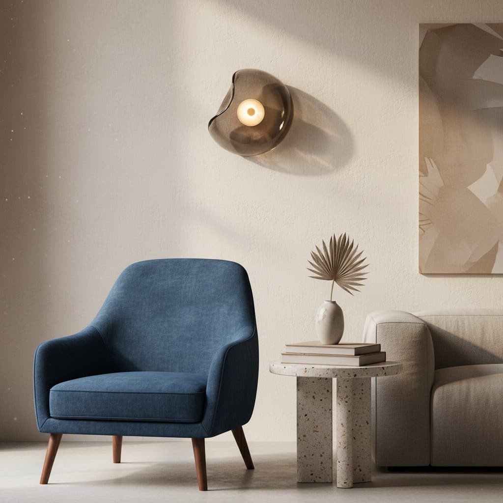 Lunacrest Curved Nebula Inspired Wall Light – Artistic Glass Lighting for Hallway