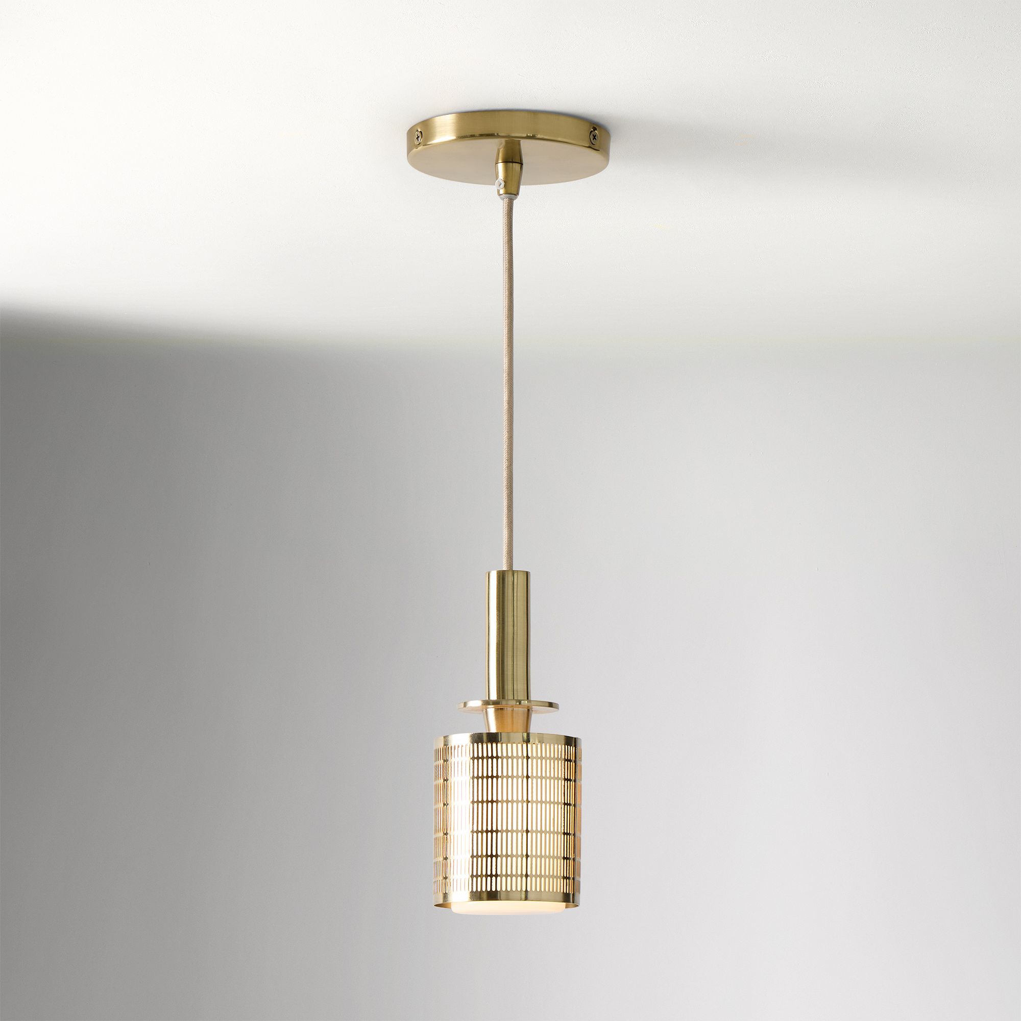 Galvia Perforated Pendant Light - Metal Adjustable Light for Bedroom