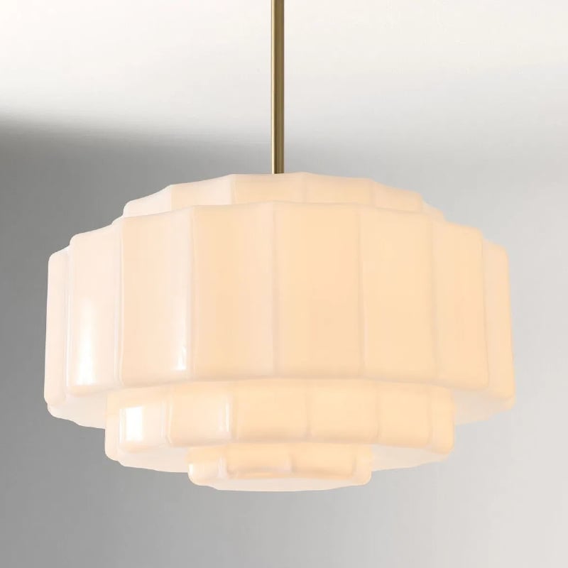 Vexrona Glass Pendant Lamp - Elegant Adjustable Metal Hanging Rod for Living Room and Bar