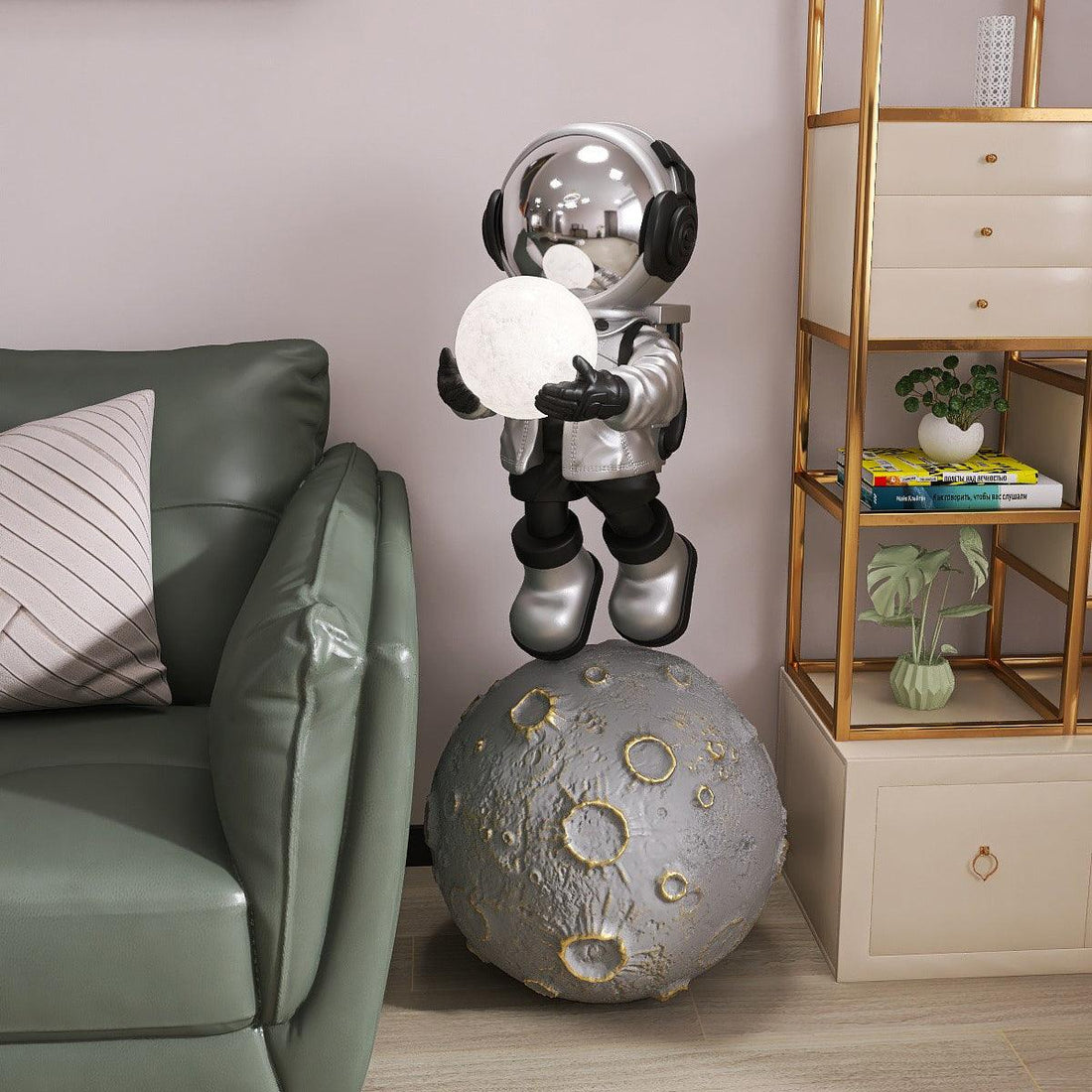 Astronaut Floor Lamp - Built-in Battery LED Light for Living Room Decor