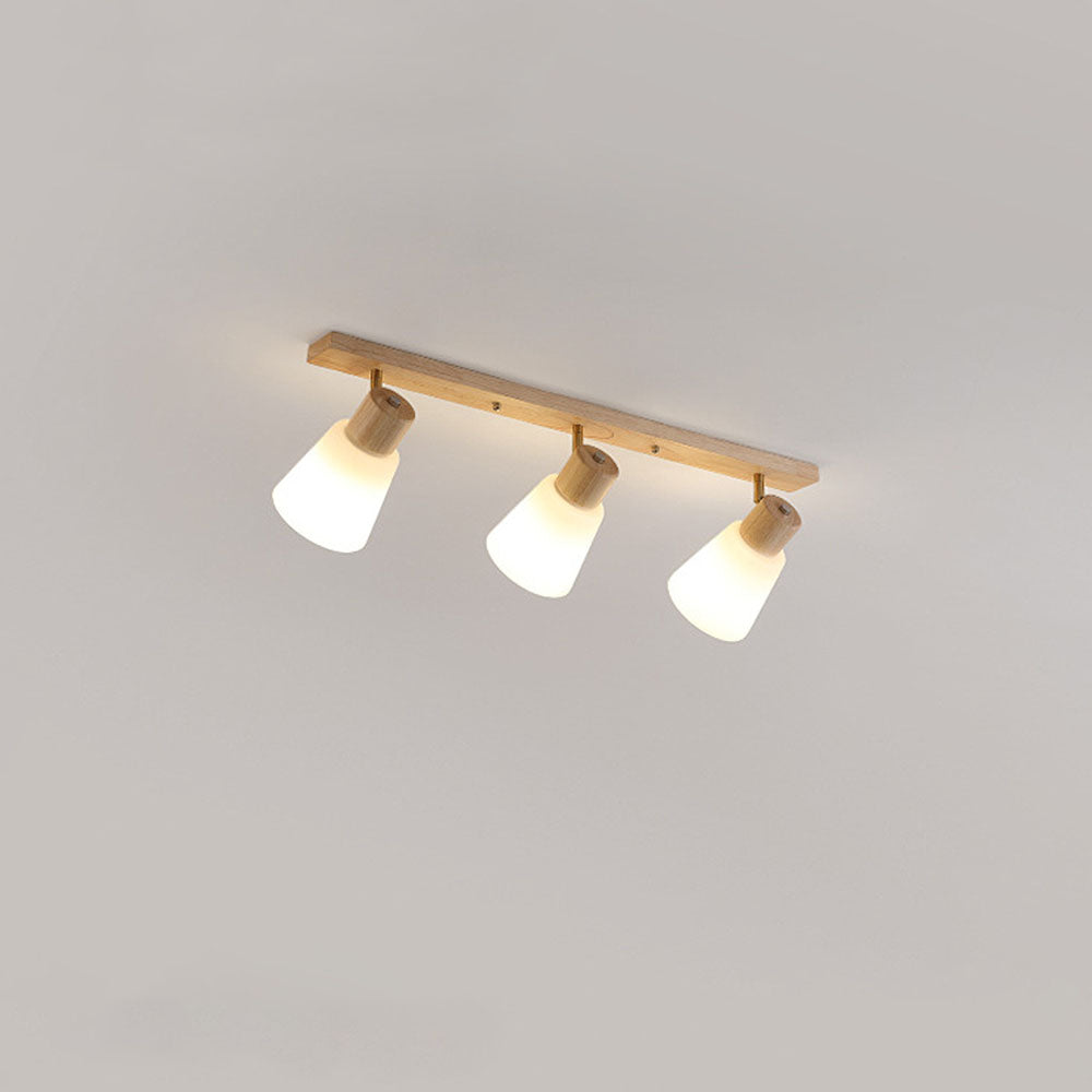 Wood Track Lighting - Modern Rotatable Minimalist Hallway Light
