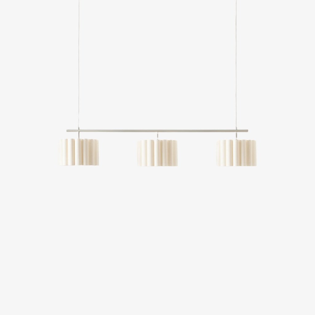Velura Linear Pendant Light - Natural Linen Shade for Warm Ambiance