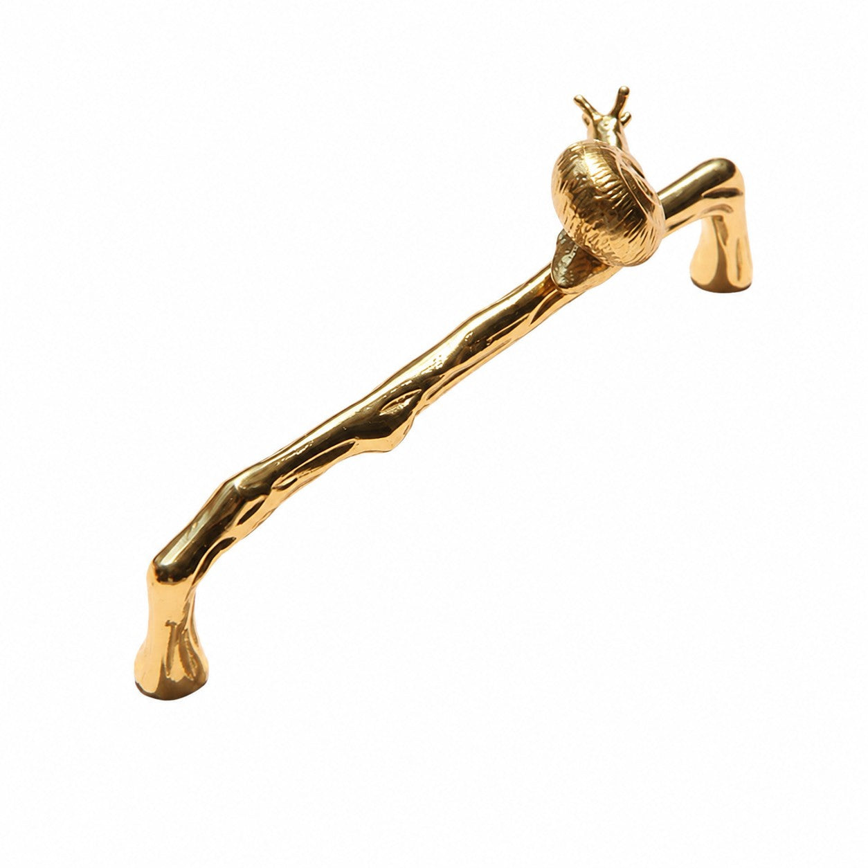 Snail brass cabinet handle with 5.0 in c-c / 12.8 cm c-c mounting