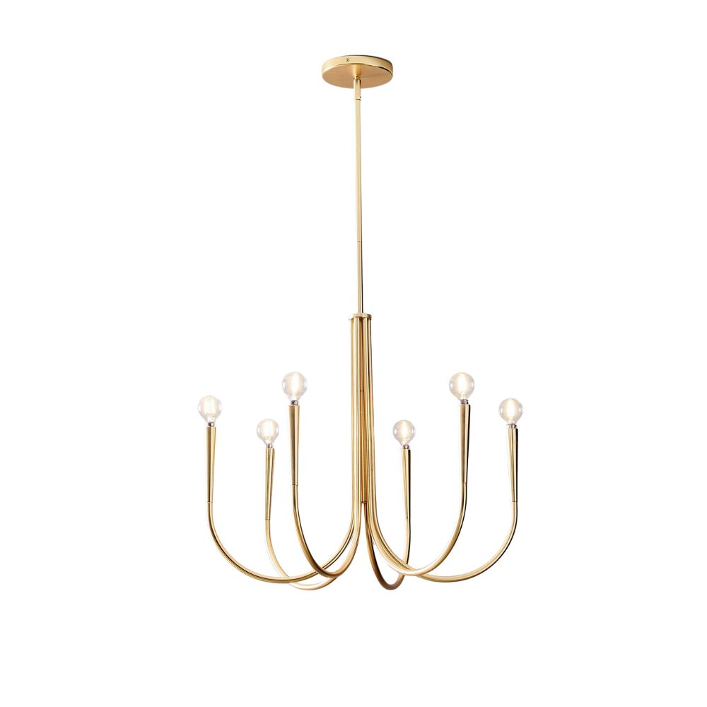 Borvia Metal Swoop Arm Chandelier - Modern Arc Lamp for Living Room