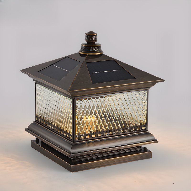 Solar-Pfostenleuchte Diamond – Elegante Außenleuchte aus Glas für Gartenwege