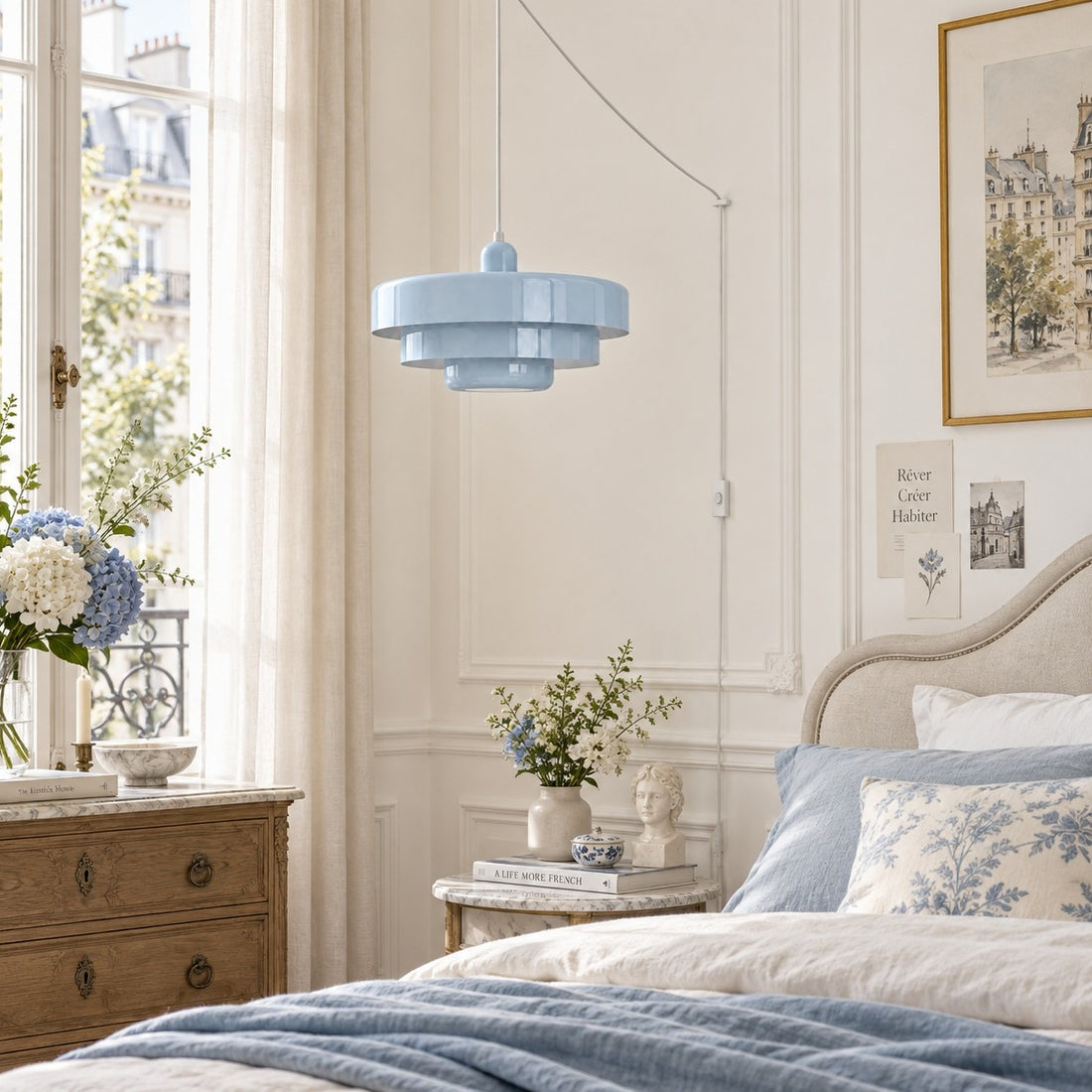 Retro Bauhaus Plug-In Pendant Light