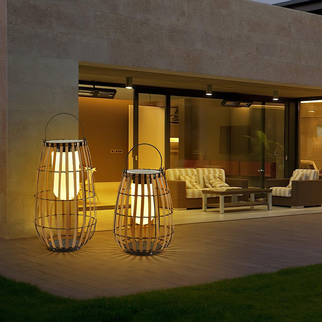 Tropic Braid Outdoor Lamp - Faux-Rattan Metal Waterproof