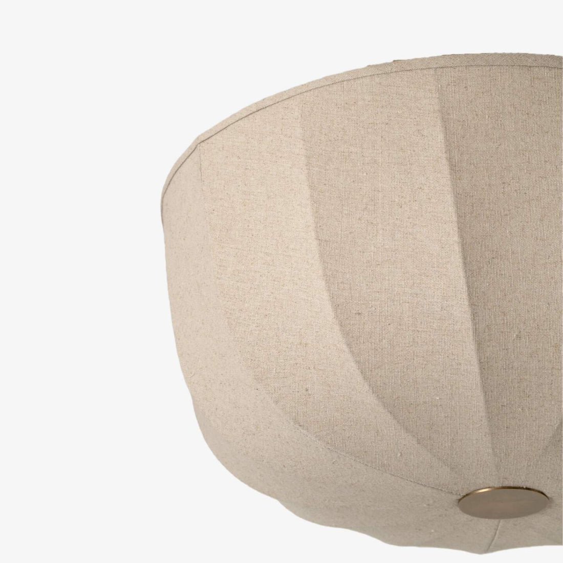 Loomis Flush Ceiling Lamp – Textured Linen Shade and Aged Brass Modern Ceiling Light for Living Rooms