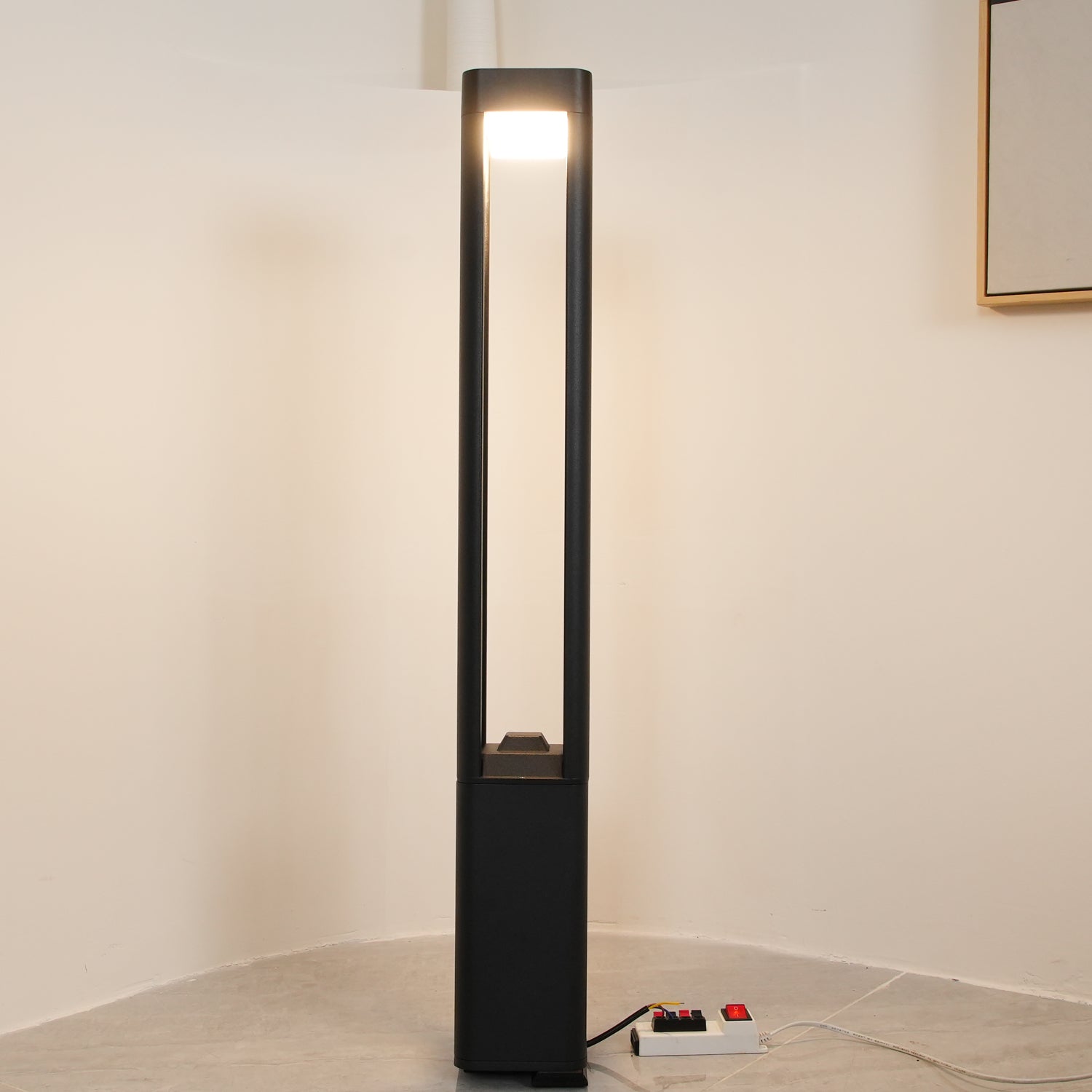 Rectangular Garden Bollard Light - Modern LED Lamp for Pathway