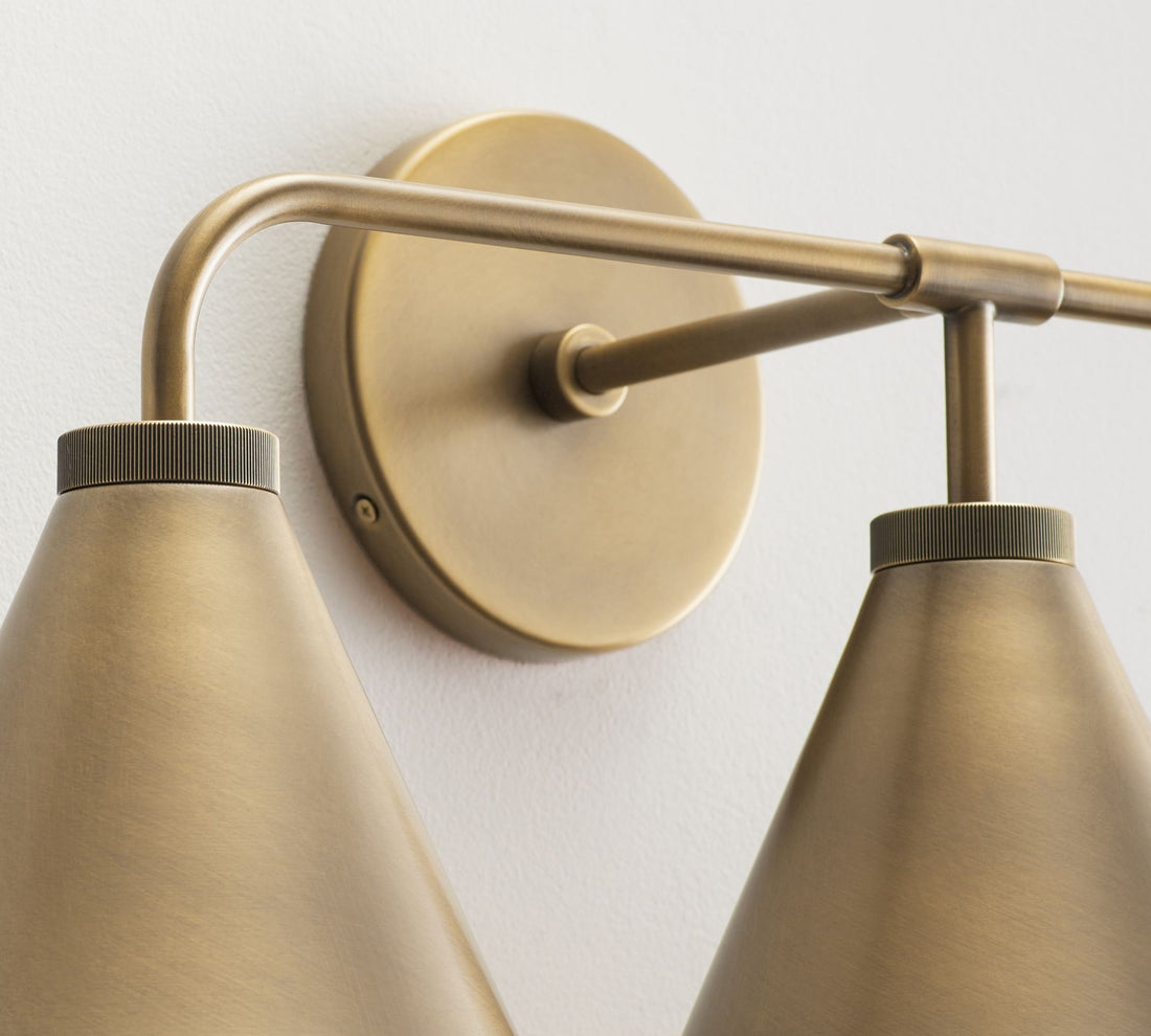 Korvi Metal Cone Wall Lamp - Classic Multi-Head Tapered Wall Sconce