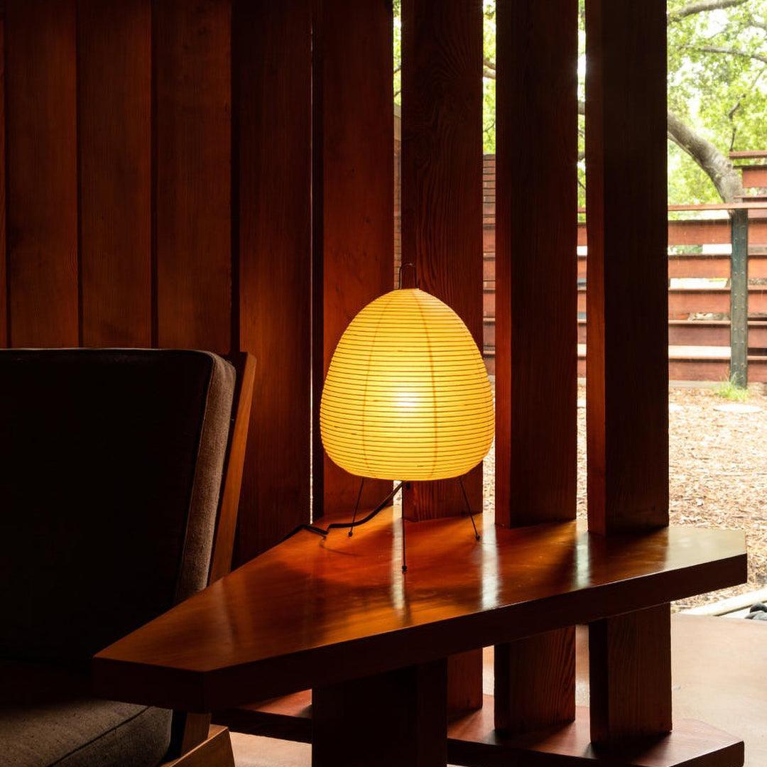Japanisch inspirierte Papiertischlampe – Maulbeerpapierlampe fürs Schlafzimmer