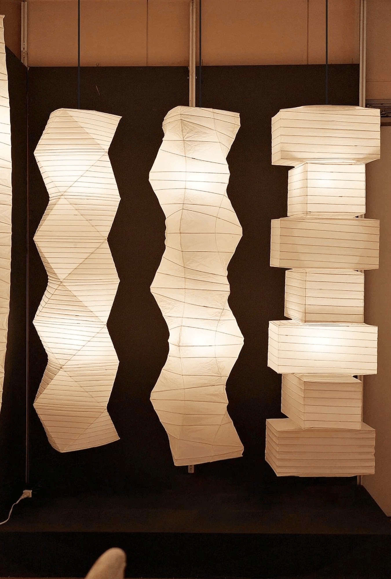 Strukturierte Washi-Papier-Kabelpendelleuchte