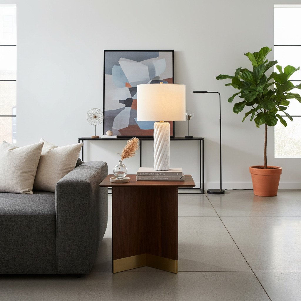 Albi Sculpture Marble Table Lamp – Minimalist metal design suitable for bedroom or living room