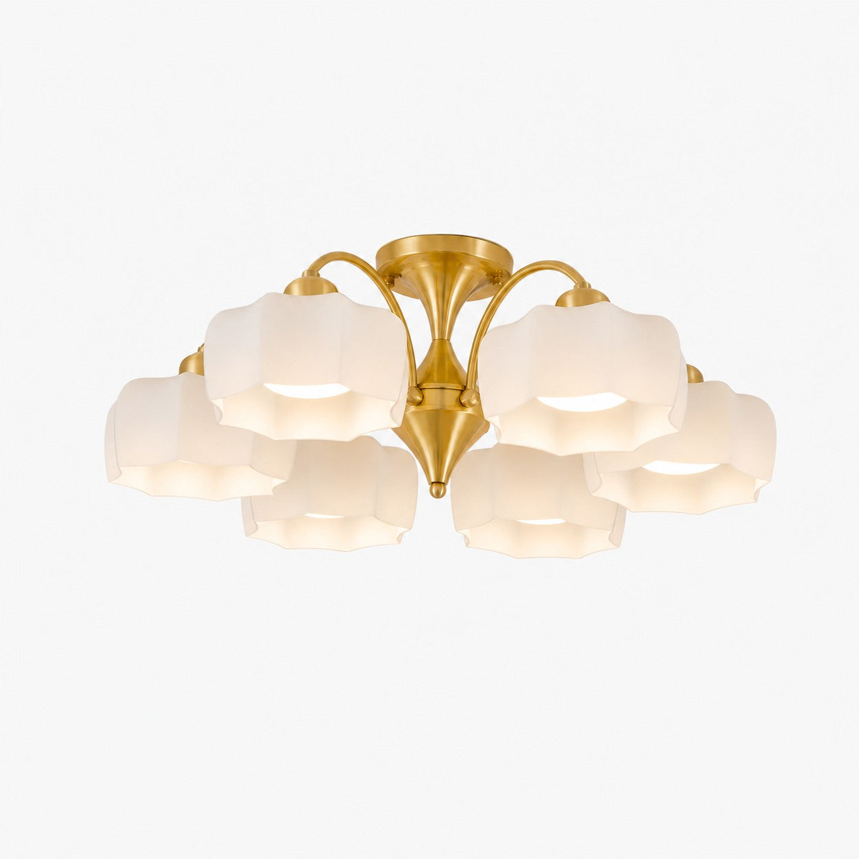 Arden Floral Glass Flush Mount Ceiling Light