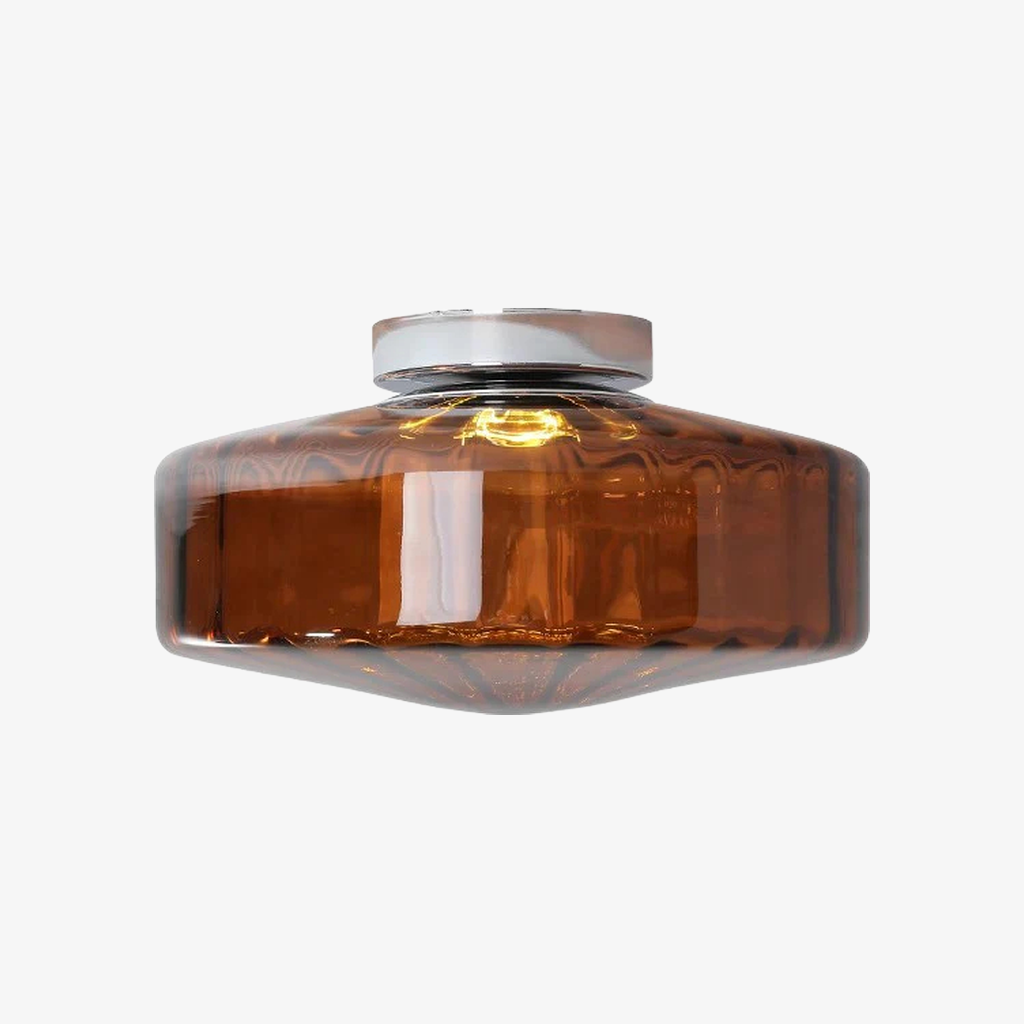 Ripplara Vintage Textured Water Ripple Glass Flush Mount Ceiling Light for Living Room