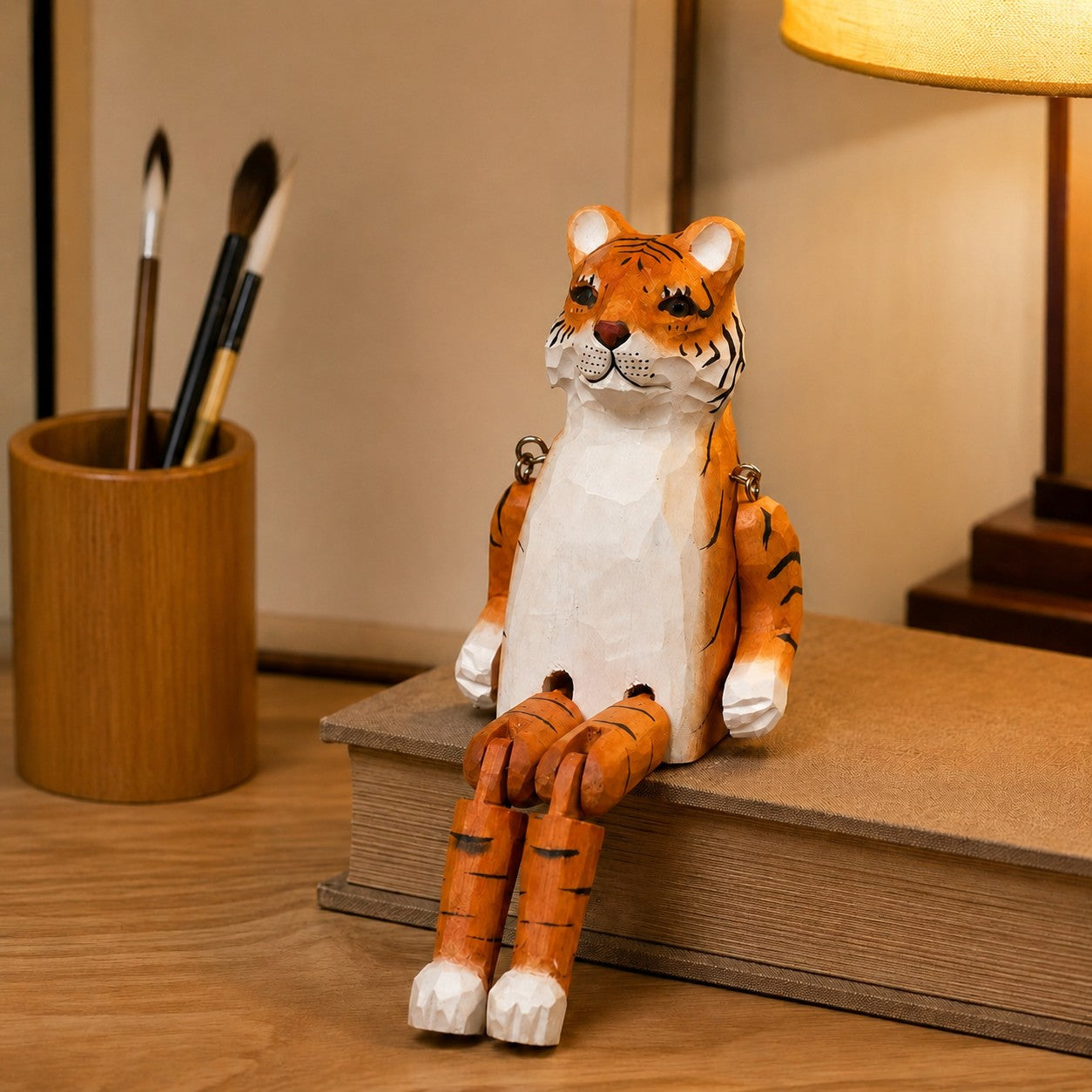 Hand-Carved Wooden Dangling-Leg Animal Ornaments