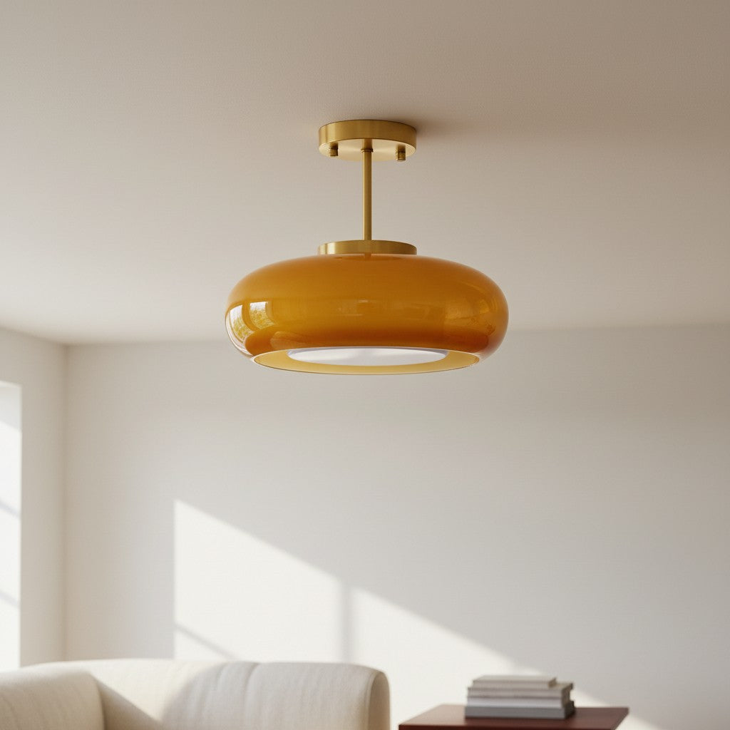 Bauvia Bauhaus moderne runde Glas-Deckenleuchte