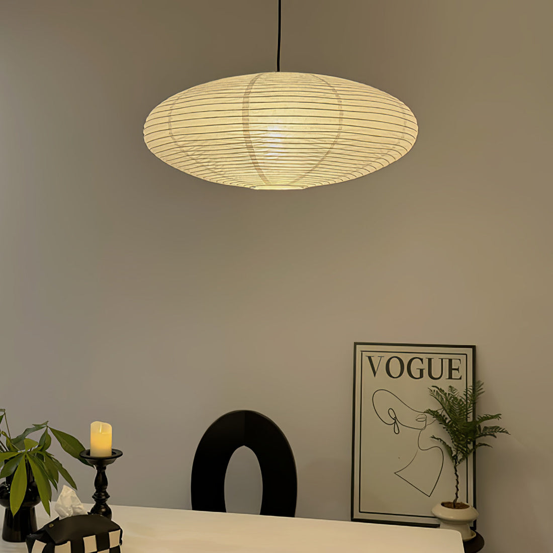 Mulberry Washi Pendelleuchte – Sanftes handgefertigtes Licht für warmes Wohndekor