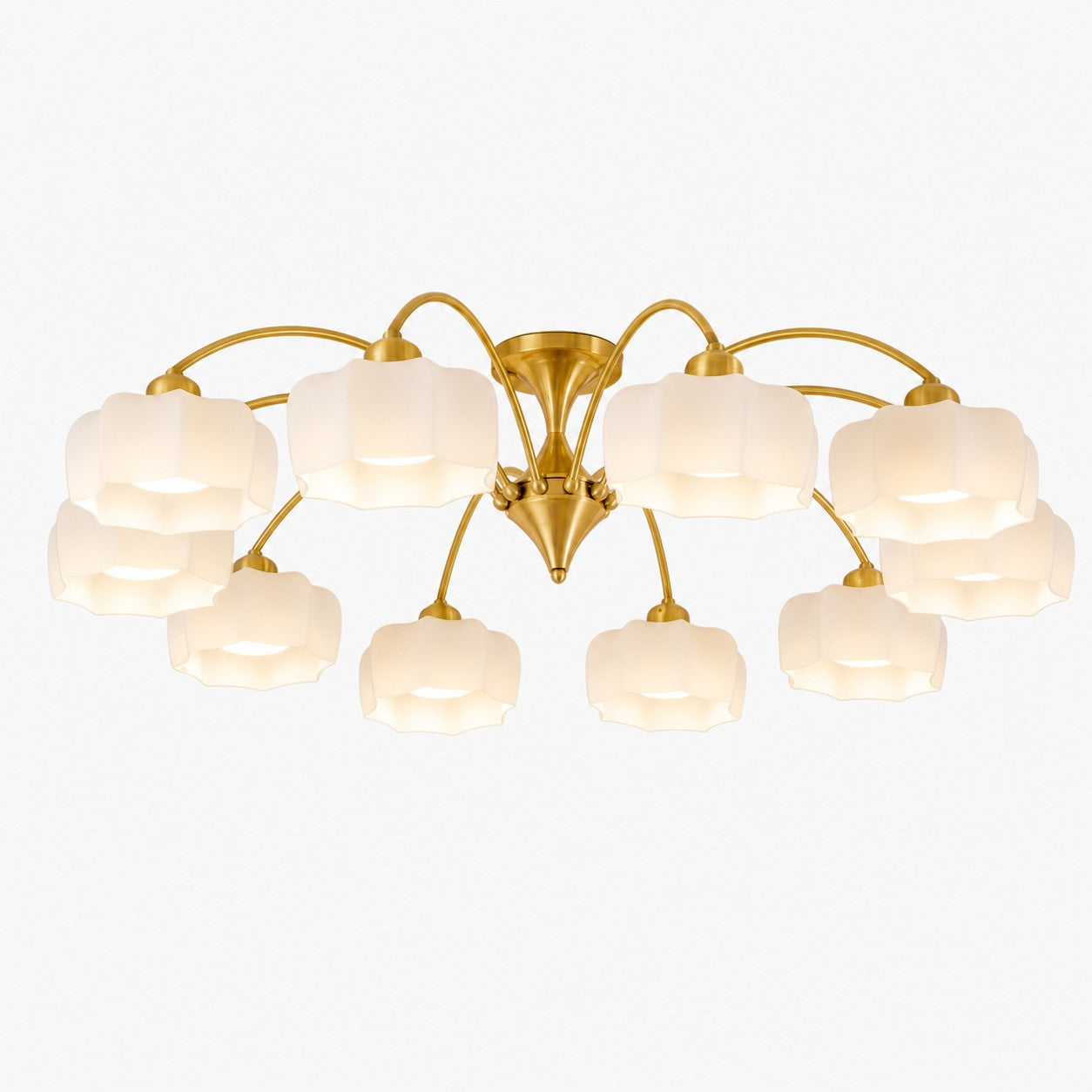 Arden Floral Glass Flush Mount Ceiling Light