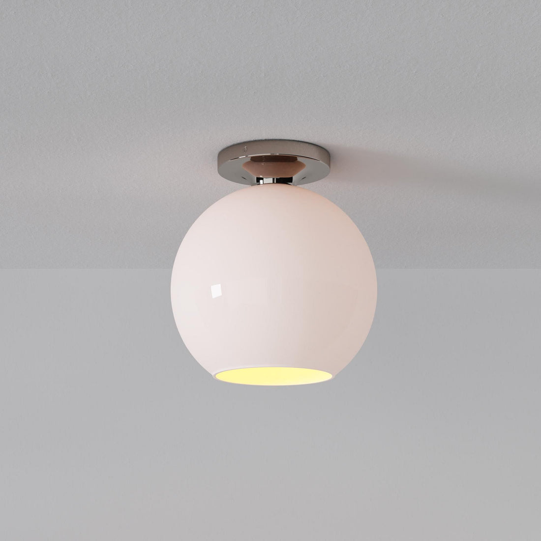Selvion Modern Globe Ceiling Lamp - Damp-Rated Bathroom Lighting - Luxe Glass Shade