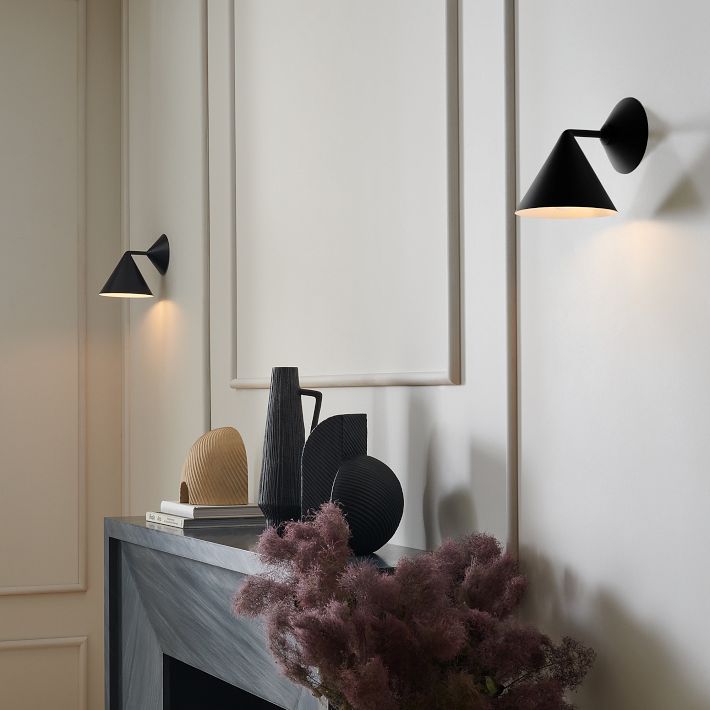 Brivana Modern Metal Wall Light - Cone Brass Sconce for Hallway