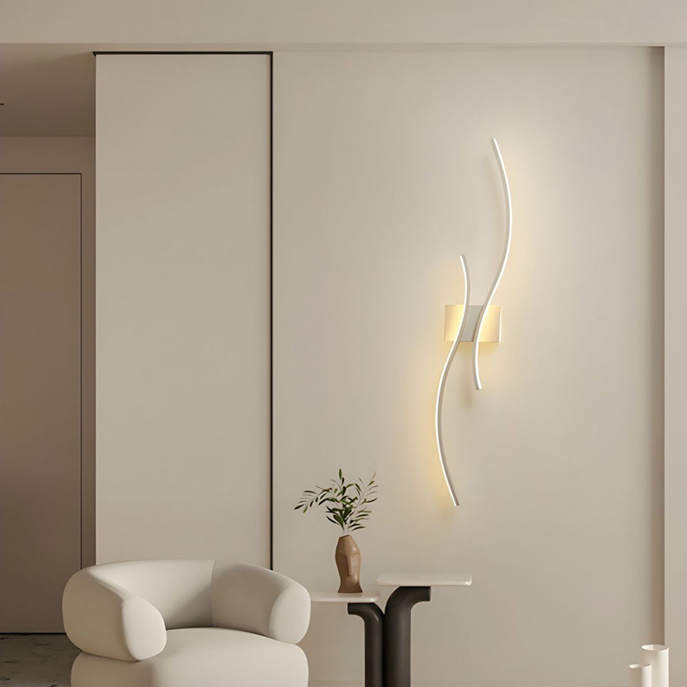 Curve LED Wall Light - Modern Acrylic Dimmable Design for Living Room