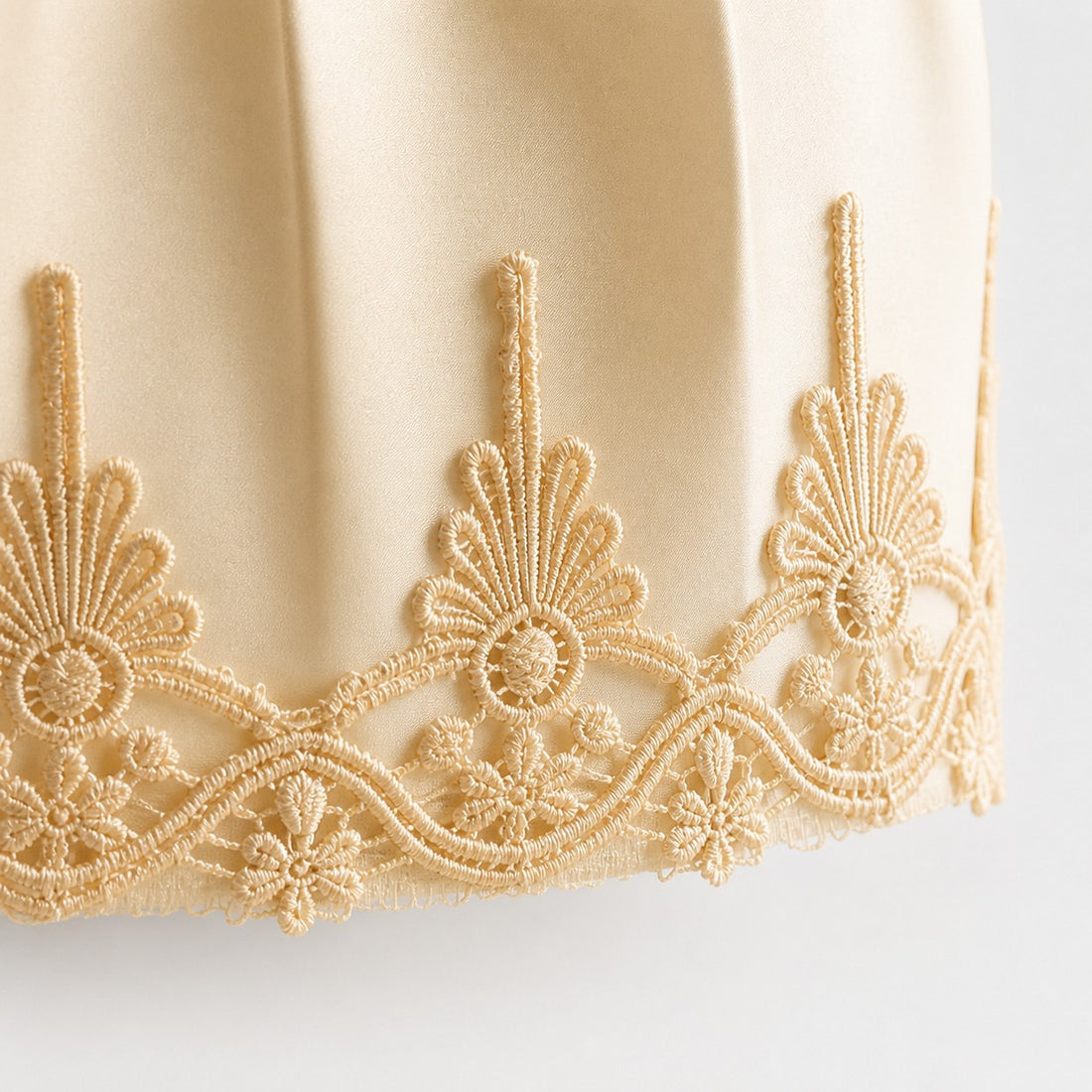 Vintage Lace Fabric Pendant Light with Wood Canopy
