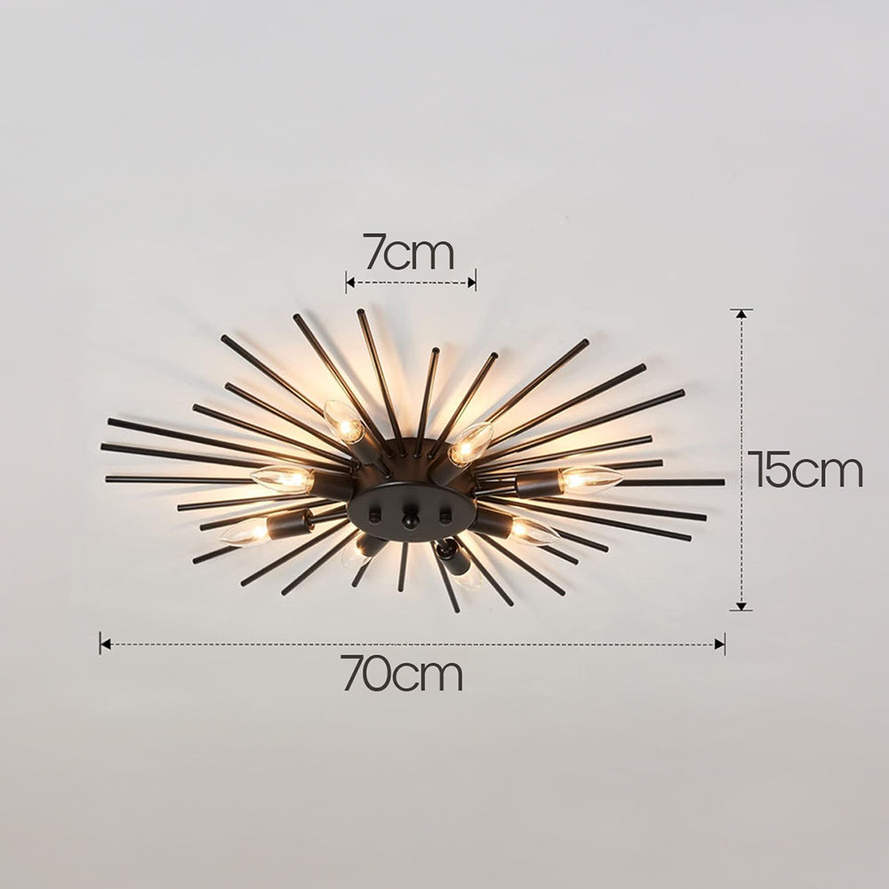 8 Lights Modern Aluminum Ceiling Light – Industrial Living Room Design
